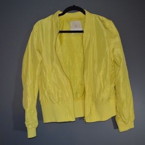 Anthropologie Yellow Bomber Jacket